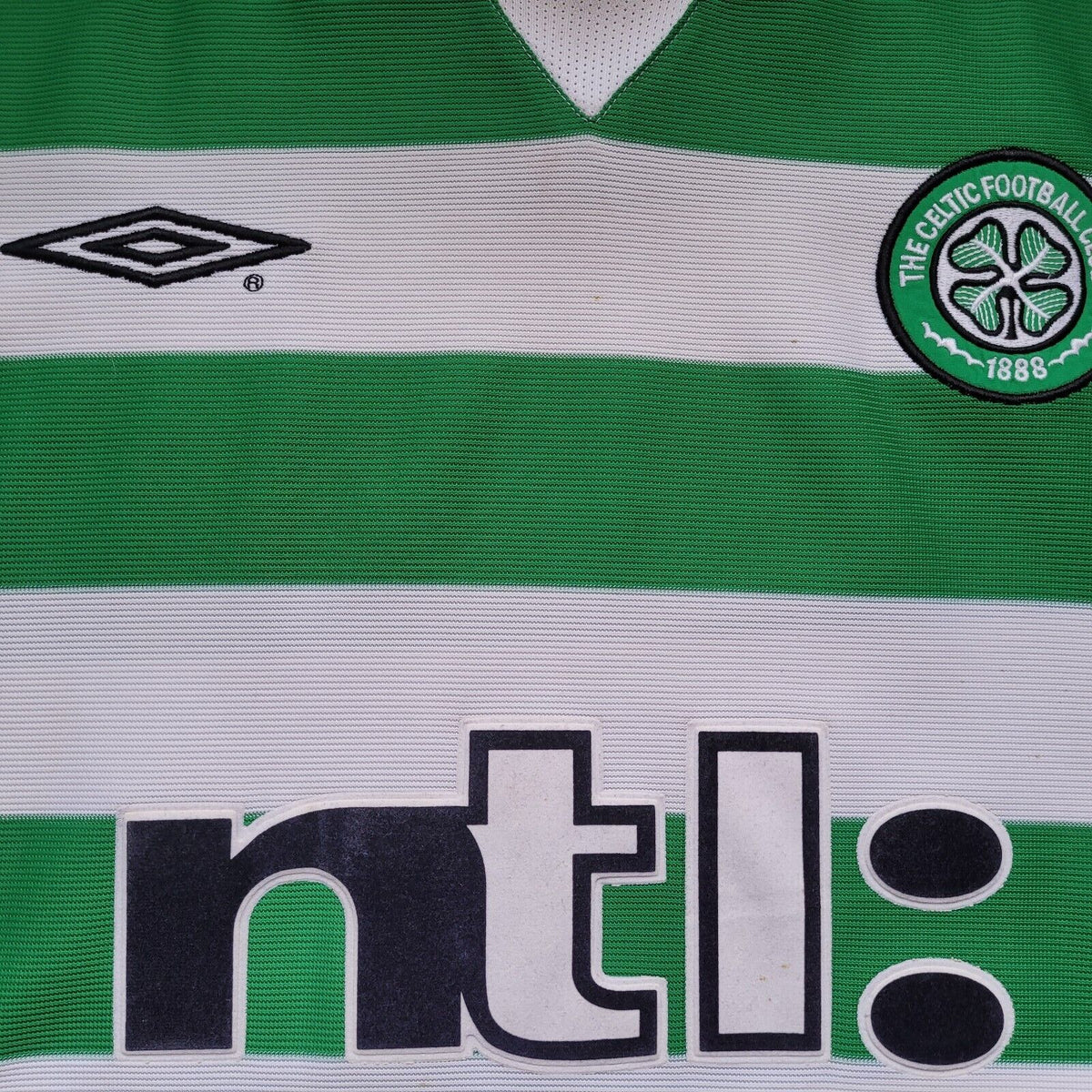 LARSSON 7 Celtic Shirt - 2001/2003 - Large - Umbro Home – Headers