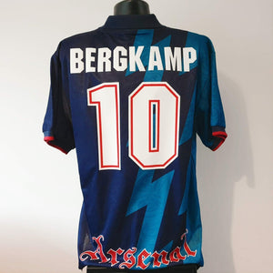 BERGKAMP 10 Arsenal Shirt - Large - 1995/1996 - JVC Away Nike Jersey