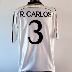 R. CARLOS 3 Real Madrid Shirt - Medium- 1998/2000 - Adidas Home Jersey