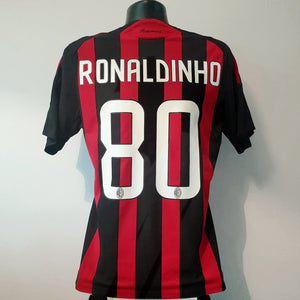 RONALDINHO 80 Milan Shirt - Large - 2008/2009 - Home Jersey Adidas