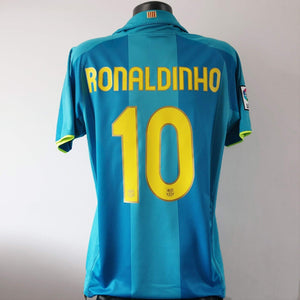 RONALDINHO 10 Barcelona Shirt - Large - 2007/2008 - Nike Barca Jersey Away