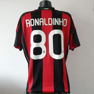 RONALDINHO 80 Milan Shirt - Medium - 2010/2011 - Home Jersey Adidas