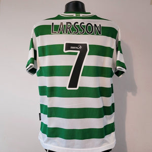 LARSSON 7 Celtic Shirt - 1999/2001 - Medium - Umbro Home Jersey