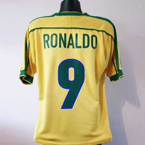 RONALDO 9 Brazil Shirt - Medium - 1998/2000 - Nike World Cup 98 Home