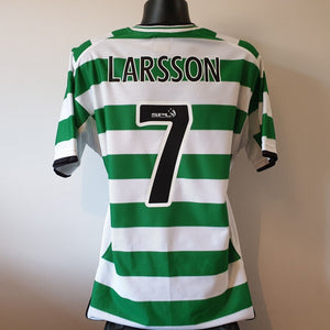 LARSSON 7 Celtic Shirt - 2001/2003 - Medium - Umbro NTL Home Jersey