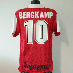 BERGKAMP 10 Arsenal Shirt - Large - 1995/1996 - Nike Home JVC Highbury