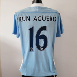 AGUERO 16 Manchester City Shirt - Large 44 - 2011/2012 - Home Jersey