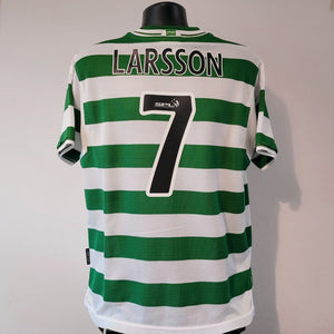 LARSSON 7 Celtic Shirt - 1999/2001 - Large - Umbro Home Jersey
