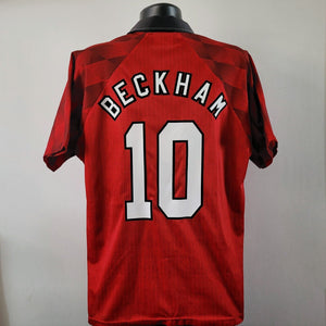 BECKHAM 10 Manchester United Shirt - Large - 1996/1998 -  Man U Jersey Umbro